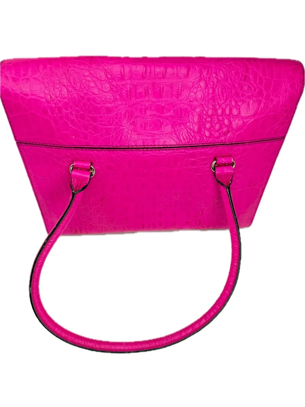 Kate Spade Sinclair Orchard Valley Pink Sapphire Croc-Embossed Shoulder Bag Tote
